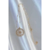 316L Çelik Zincir Gold Renk Lotus Model Kolye