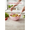 3,5 Lt Soft Pembe Akrilik Kare Salata ve Servis Kasesi Seti – 3 Parça