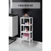 4 Katlı Beyaz Raf Kitaplık & Banyo Düzenleyicisi 100 cm