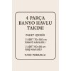4 Parça Ekonomik Banyo Havlu Takımı %100 Pamuklu Quickdry Mavi Mavi