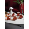 6lı Keyfi Ala Borosilikat Cam Kulplu Çay Bardağı