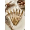 6lı Lüks Gold Paslanmaz Çelik Yemek Bıçağı Seti (21 cm)