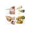 6’lı Paslanmaz Çelik Korne Huni Kalıbı Kruvasan Tatlı Pasta Şekillendirici