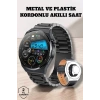 Akıllı Saat Sağlık ve Fitness Takibi Bluetooth Bağlantılı Dokunmatik Ekran