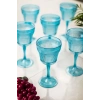 Akrilik Aquamarin 6lı Kadeh & Su Meşrubat Kahve Yanı Bardağı 300 ml ( Cam Değildir )
