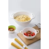 Akrilik Beyaz 2 Li Süzgeç Seti ( Makarna & Pirinç Süzgeci )