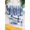 Akrilik Lacivert 6lı Kadeh & Su Meşrubat Kahve Yanı Bardağı 450 ml ( Cam Değildir )