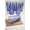 Akrilik Mavi 6lı Uzun Bardak & Su Meşrubat Bardağı 750 ml ( Büyük Boy & Cam Değildir )
