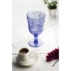 Akrilik Mavi Tekli Kadeh & Su Meşrubat Kahve Yanı Bardağı 450 ml ( Cam Değildir )
