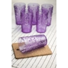 Akrilik Mor 6lı Uzun Bardak & Su Meşrubat Bardağı 750 ml ( Büyük Boy & Cam Değildir )