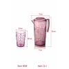 Akrilik Mürdüm Sürahi 2,3 lt Ve 6lı & Su Meşrubat Kahve Yanı Bardağı 400 ml Seti ( Cam Değildir )