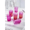 Akrilik Pembe 6lı Kısa Bardak & Su Meşrubat Kahve Yanı Bardağı 400 ml ( Cam Değildir )