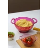 Akrilik Pembe Makarna Süzgeçi & Sebze Meyve Süzgeçi
