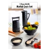 Akrilik Siyah 5 Parça Sürahi & Rende & Süzgeç & Mini Süzgeç & Kaşıklık & Mutfak Çeyiz Seti