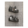 Banyo Duş Rafı 2li Yapışkanlı ve Deliksiz Duş Organizer Suya Dayanıklı Siyah Raf