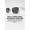Beyaz Akıllı Kamera Gözlüğü Fotoğraf Video Çekimi ve Bluetooth Kullanım