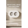 Beyaz İkili Topraklı Priz Duvar Tipi Modern Tasarım