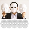 Beyaz Renk Boyanabilir Anonim Tam Yüz Cosplay Maske 24x18 cm