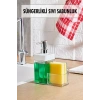 Beyaz Renkli Sıvı Sabunluk Süngerlik Hazneli 450 ml