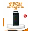 Bluetooth Işıklı Hoparlör – 2x5W Güç | USB + TF Kart + FM Radyo | Siyah Renk