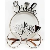 Bride Yazılı Taç ve Bride To Be Yazılı Gözlük Seti - Gümüş Renk