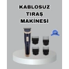 Çelik Bıçaklı Unisex Şarjlı Tıraş Makinesi – Sessiz Motor, Kablosuz ve Ayarlanabilir