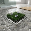 Çiçek Desenli Yapay Çim Gider Kapağı - 96x5 cm - Doğal Görünüm