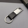 Deri Siyah Gümüş Metal Anahtarlık