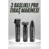 Dijital Göstergeli 3 Başlıklı Tıraş Makinesi Islak Kuru Lazer Öncesi Günlük
