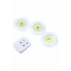 Dolap Işığı Mutfak Rafı Işığı Uzaktan Kumandalı 3 Lü Spot Led Lamba