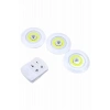 Dolap Işığı Mutfak Rafı Işığı Uzaktan Kumandalı 3 Lü Spot Led Lamba