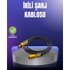 Evrensel Uyumluluklu Dayanıklı Metal Başlıklı Hızlı Şarj Kablosu