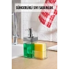 Gri Renkli Sıvı Sabunluk Süngerlik Hazneli 450 ml