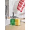 Gri Renkli Sıvı Sabunluk Süngerlik Hazneli 450 ml