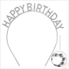 Gümüş Kristal Taşlı Happy Birthday Tacı