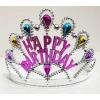 Gümüş Renk Happy Birthday Yazılı Doğum Günü Tacı 60 cm