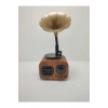 Kahverengi Nostaljik Tasarımlı Mini Bluetooth Radyo ve Hoparlör, Klasik Gramafon Görünümlü