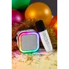 Karaoke Mikrofonlu Beyaz Bluetooth Hoparlör, Taşınabilir Müzik ve Eğlence Sistemi