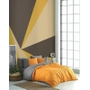 Kingsize Poplin Nevresim Diamond Turuncu Antrasit
