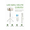Led Işıklı Selfie Çubuğu Bluetooth Kumandalı Kablosuz Tripot Selfie Monopod Selfie Stick (Beyaz)