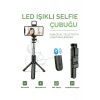 Led Işıklı Selfie Çubuğu Bluetooth Kumandalı Kablosuz Tripot Selfie Monopod Selfie Stick SİYAH