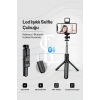 Led Işıklı Selfie Çubuğu Bluetooth Kumandalı Kablosuz Tripot Selfie Monopod Selfie Stick SİYAH