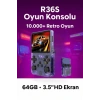 Mor Renkli Mini Retro Oyun Konsolu, 64GB Hafıza ve IPS Ekran ile 10.000 Oyun Sunar