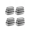 Oval 12 Parça Hava Almaz Sızdırmaz Saklama Kabı Seti Füme 4x(300/500/800 ml)