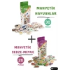 Oyuncak Manyetik Mıknatıslı 30 Parça Hayvanlar 26 Parça Sebze Meyveler Eğitici Set Magnet