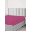 Pamuk Çift Kişilik Lastikli(fitted)  Penye Çarşaf Fuşya