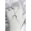 Pirinç Gümüş Renk Hilal Model Zirkon Taşlı Kadın Şahmeran