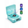 Retro Tasarımlı Bluetooth Bağlantılı Plak Çalar, 3D Ses Dalgası ve Subwoofer Özellikli