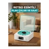 Retro Tasarımlı Bluetooth Bağlantılı Plak Çalar, 3D Ses ve Subwoofer Özellikli Beyaz Pikap