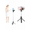 Selfie Çubuğu Tripod Bluetooth Kumandalı Selfie Çubuğu Telefon Tutucu
